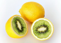 Фотомонтаж лимона и киви
