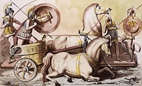Акватинта, изображающая римских возничих (Д.К. Бонатти) 