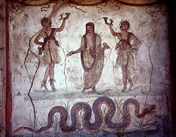 Стенная роспись из Виллы Мистерий в Помпеях