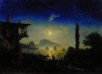 Лунная ночь в Крыму. Гурзуф. (И.К. Айвазовский, 1839 г.)